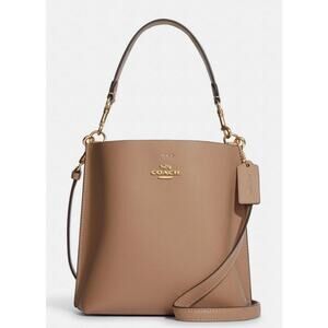 New! Mollie Bucket Bag 22 in Gold/Taupe